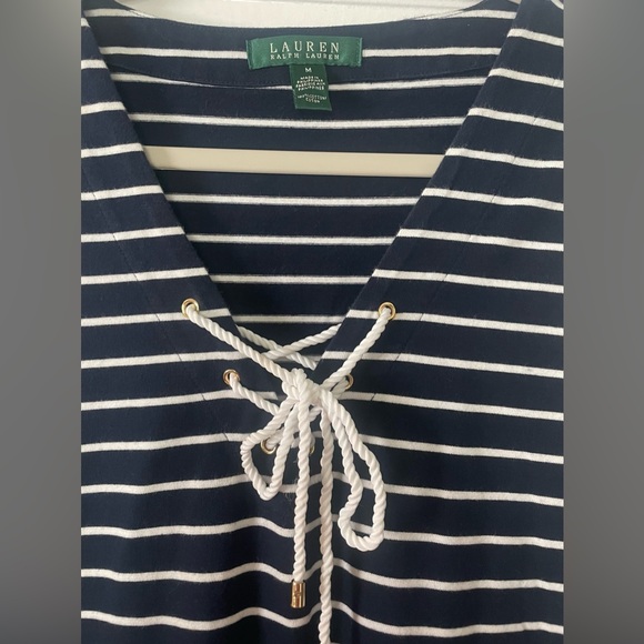 Ralph Lauren navy striped sleeveless dress - Picture 2 of 5